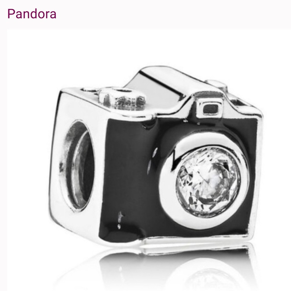 CHARM ONLY - Retired Pandora snapshots camera charm - lens is CZ
